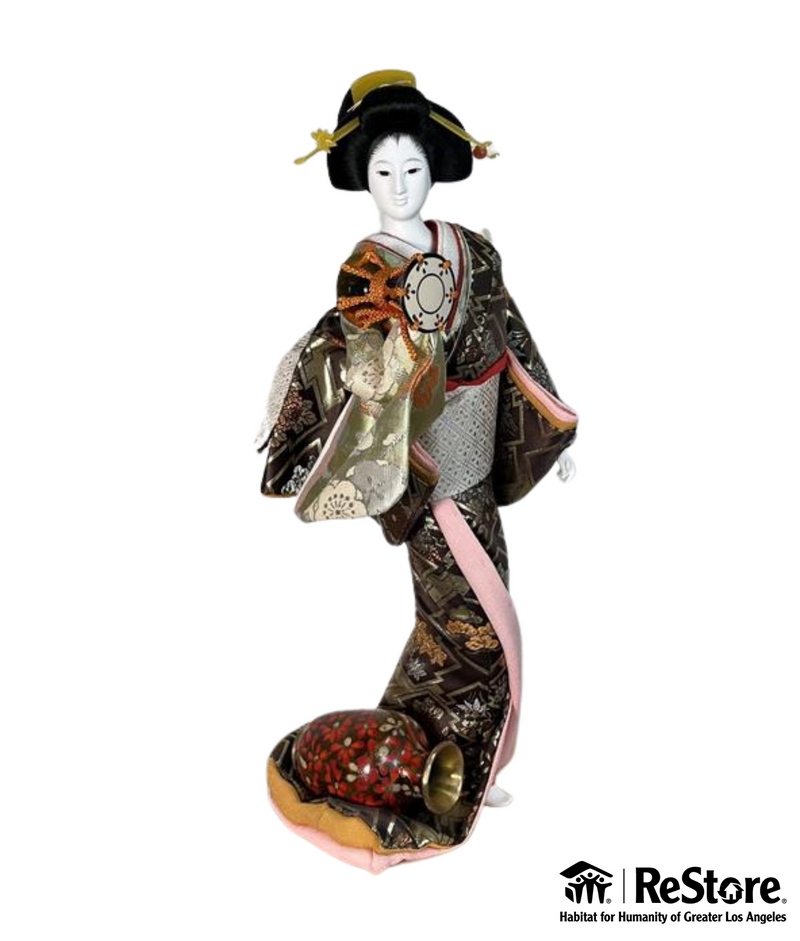 Geisha Doll In Glass Case