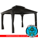 Messina Hardtop Gazebo, 10 ft. x 14 ft. Gray