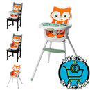 Infantino Grow-with-Me 4-in-1 Convertible High Chair, for Babies & Toddlers 6-36 Months, Orange Fox