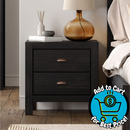 Grain Wood Furniture Montauk 2-Drawer Nightstand, Farmhouse Black