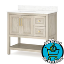 Style Selections Holly 36-in Latte Brown Undermount Single Sink Bathroom Vanity with White Engineered Stone Top