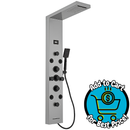 BWE Onyx SPA All-in-One Black and Nickel 20-in Waterfall Dual Head Shower Tower System with 6-way Diverter
