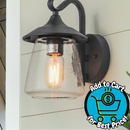 LNC Maison 1 -Light 9.8-in H Matte Black Hardwired Outdoor Wall Light