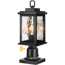 VIANIS Black Hardwired LED Dusk to Dawn Outdoor Pier-mounted light