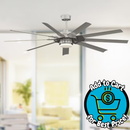Fanimation Studio Collection Slinger v2 72-in Brushed Nickel LED Covered Outdoor Ceiling Fan