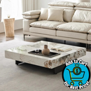 Customer Reviews for JASIWAY White 39.37 in. Square Rock Plate Stone Top Coffee Table