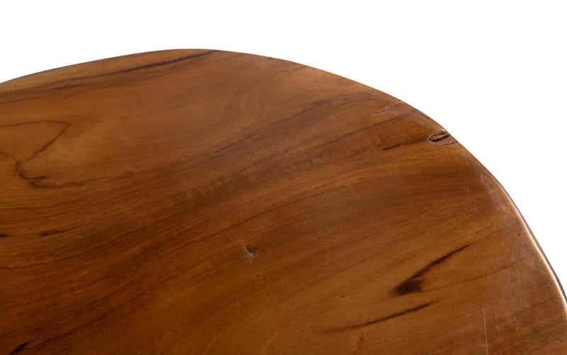 Mojave 14'' Brown Teak Solid Wood Tree Stump Stool