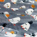 Serafina Home Oversized Halloween Throw Blanket: Baby Ghost Party on Grey Background Design on Soft Velvet Fleece Throw Blanket 50" x 70"