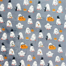 Serafina Home Oversized Halloween Throw Blanket: Baby Ghost Party on Grey Background Design on Soft Velvet Fleece Throw Blanket 50" x 70"
