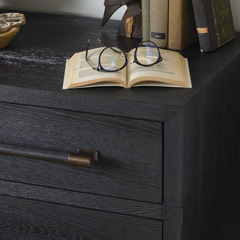 Four Hands Adolfo Nightstand - Modern Black Ash