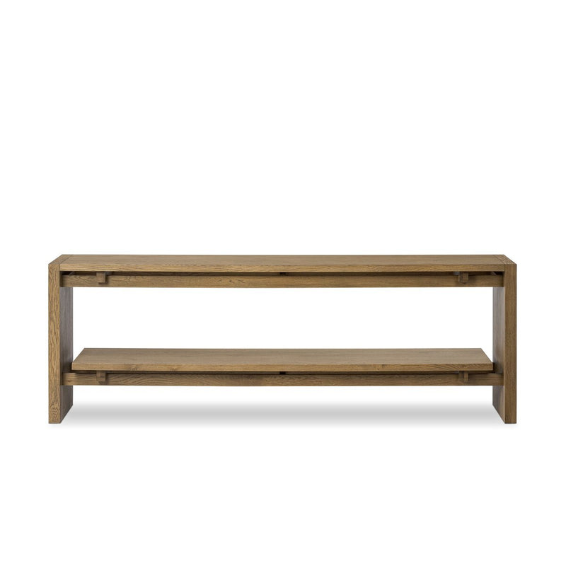Four Hands Theodore Media Console - Rustic Amber Oak Veneer