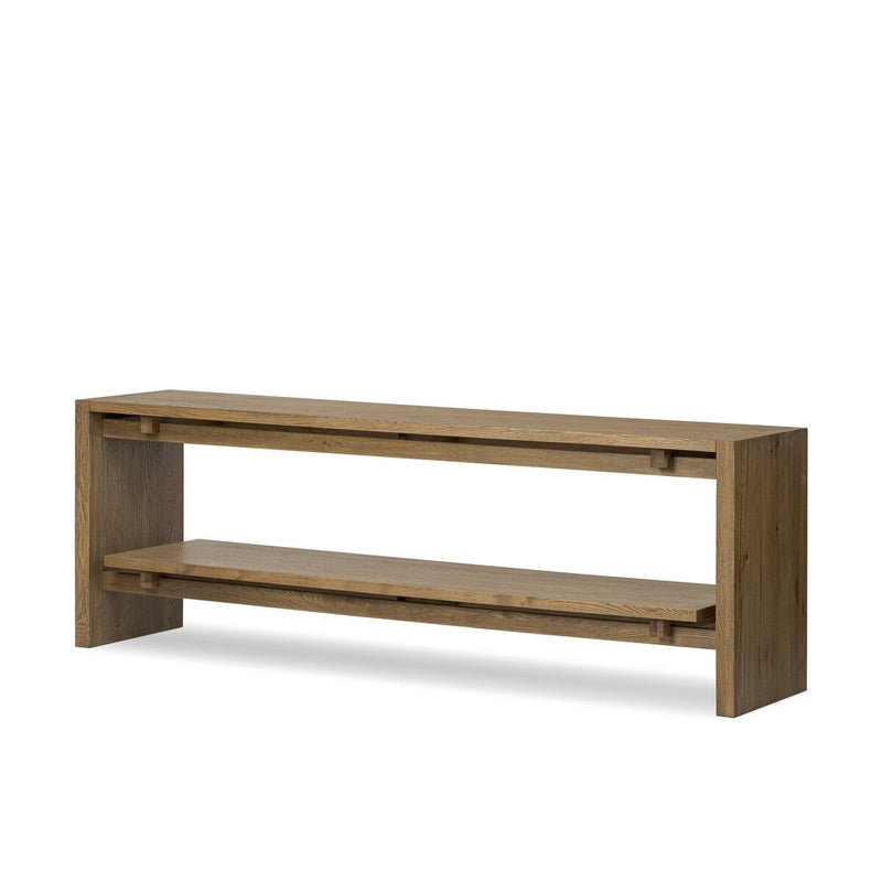 Four Hands Theodore Media Console - Rustic Amber Oak Veneer