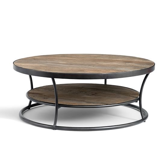 Four Hands Bartlett Round Metal and Reclaimed Coffee Table