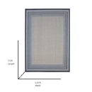 Allen + Roth with STAINMASTER 5-ft x 7-ft Blue Border Outdoor Border Area Rug