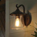 LNC Maison 1 -Light 9.8-in H Matte Black Hardwired Outdoor Wall Light