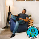 Big Joe Milano Bean Bag Chair, Navy Smartmax, Durable Polyester