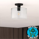 Hailey Home Henri 10.0-in Matte Black Indoor 1.0 -Light LED Semi-flush Mount Light