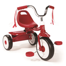 Radio Flyer Ready to Ride Folding Trike for Toddlers with Streamers, Red, Ages 1 ½ - 3 Years Tricycle