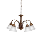 Kichler Wynberg 5 -Light Antique Bronze Etched Glass Metal Chandelier