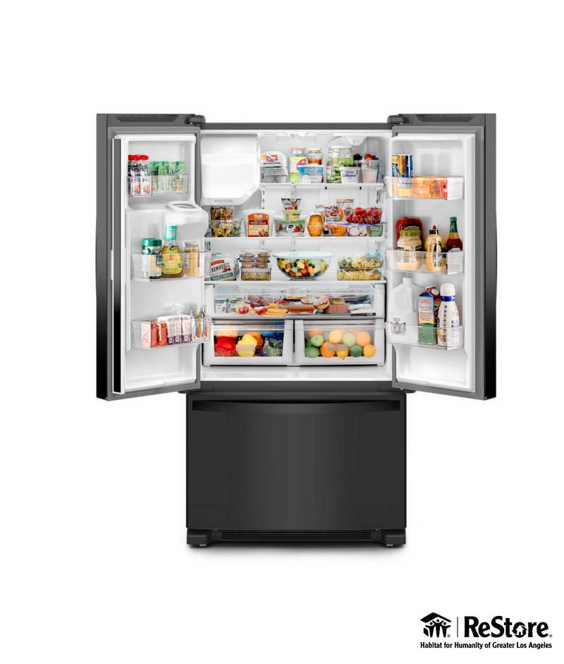 Whirlpool 36" French Door Refrigerator with Ice and Water Dispenser - Black