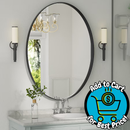 Clavie Bathroom Mirrors Wall Mirrors Accent Mirrors 22-in W x 30.0-in H Oval Black Framed Wall Mirror