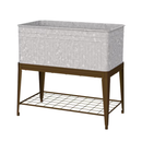 Style Selections 20.0-in W x 26.0-in L x 36-in H Rust Metal Rectangle Raised Planter Box