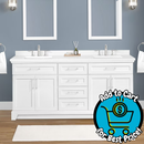 Allen Roth Felix 72-in White Undermount Double Sink Bathroom Vanity with White Engineered Stone Top