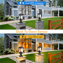 VIANIS Black Hardwired LED Dusk to Dawn Outdoor Pier-mounted light