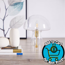 Urban Shop Novelty Glass Mushroom Lamp, Off-White Matte, 12" H, Plug-in Clear