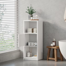 Mainstays Ardent 3-Tier Storage Tower with 1 Door and 2 Open Shelves, White