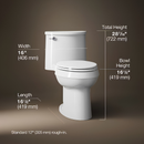KOHLER Prosa White Elongated Chair height 12-in Rough-In WaterSense 1.28 GPF Soft Close 1-piece Toilet
