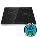 VEVOR Built in Electric Stove Top, 23.2 x 20.5 inch 4 Burners, 220-240V 60Hz Glass Radiant Cooktop with Sensor Touch Control