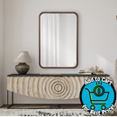 allen + roth 24-in W x 35.0-in H Rectangle Light Brown Polished Wall Mirror