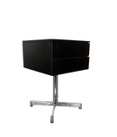 Black Contemporary Nightstand With 2  Drawers