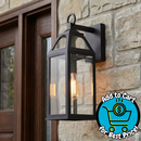 allen + roth Cogburn 1 -Light 16.25-in H Black Hardwired Outdoor Wall Light