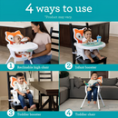 Infantino Grow-with-Me 4-in-1 Convertible High Chair, for Babies & Toddlers 6-36 Months, Orange Fox