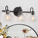 LNC Charm 22-in 3 Light Matte Black Farmhouse Bathroom Vanity Light bar