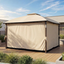 Sunjoy 12-ft x 10-ft Khaki Gazebo curtains