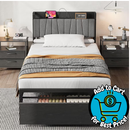 IdealHouse Twin Size Black Industrial Platform Bed Frame