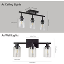 BABOOM Adjustable Kitchen Semi Flush Mount Ceiling Light Fixtures 19.7-in 3 -Light Black Medium base (E-26) Modern/contemporary Linear Track Lighting Kit with Gimbal Pivoting Heads