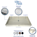 Tile Redi 30-in W x 54-in L (Right Side ) Made for tile Rectangle Single Shower Pan Base with 4.5-in H Threshold