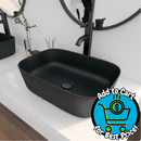 Eridanus Salerno Vitreous China 18.25-in Vessel Rectangular Modern Matte Black Bathroom Sink