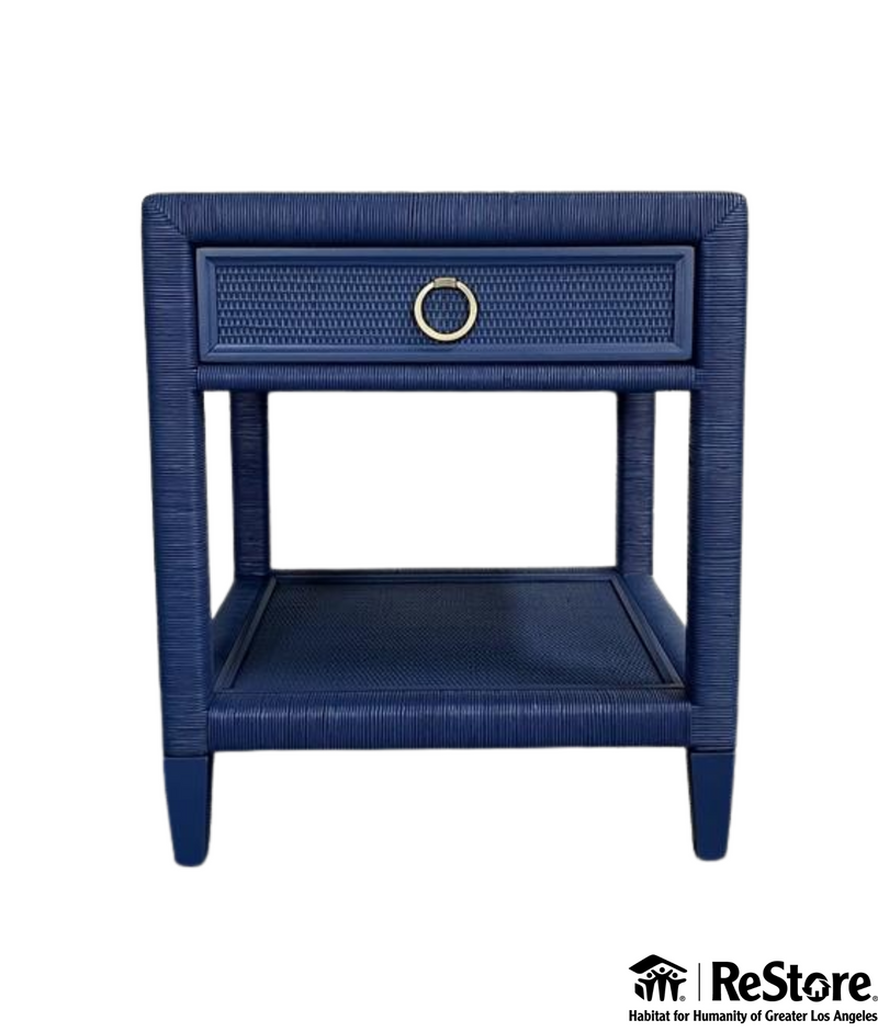 Birch Lane Monterey 1 - Drawer Wicker Nightstand Royal Blue