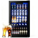 SIMZLIFE 17.3-in W 130-Can Capacity Black Freestanding Beverage Refrigerator 3.2 Cu.ft Mini Fridge Cooler with Reversible Door/Digital Temp Control