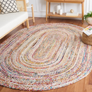 SAFAVIEH Cape Cod Miah Geometric Area Rug, Beige/Multi, 3' x 5' Oval