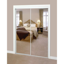 RELIABILT 72-in x 80-in White Flush Mirrored glass Prefinished Steel Bypass Sliding Closet Doors