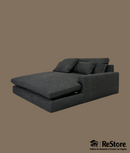 WE Harmony Double Wide Left Arm Chaise Grey Twill Fabric