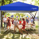 GVDV Canopy Tent, 10x10 ft Easy Pop up Outdoor Canopy Tent, Portable Straight Leg Gazebo Instant Canopy, Blue