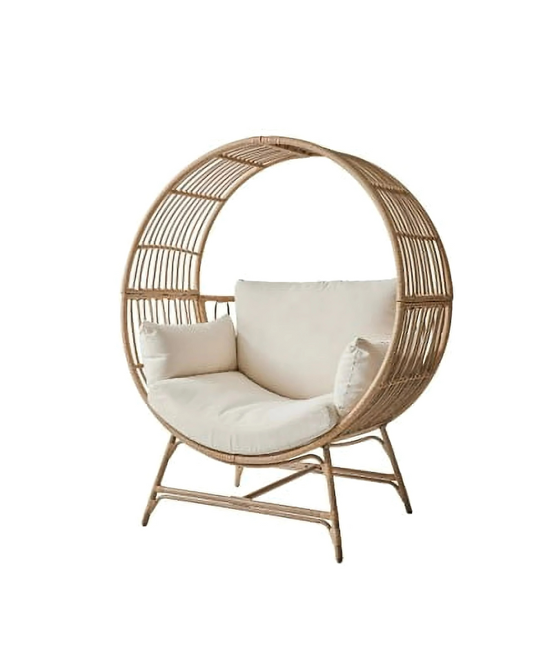 Better Homes & Gardens Bellamy Round Wicker Outdoor Egg Chair, Beige