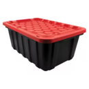 TUFFSTORE 102 L Heavy Duty Storage Box - Black with Red Lid
